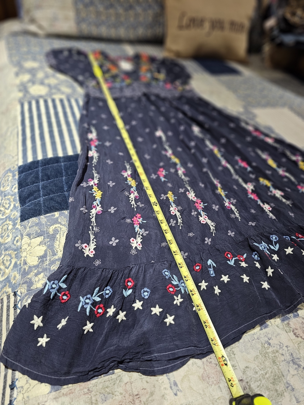 Johnny Was 'SABINE' Maxi Dress with Multi-Color Floral Embroidery, NWT - Picture 8 of 9